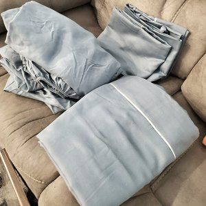 New Malouf Blue Split Cal King Sheet Set